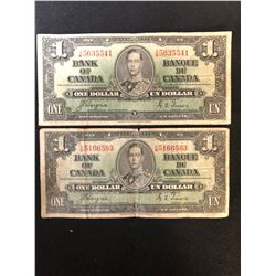 1937 CANADIAN ONE DOLLAR BANKNOTE LOT