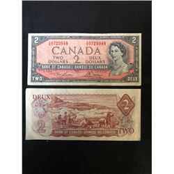 VINTAGE CANADIAN TWO DOLLAR BANKNOTE LOT (1954, 1973)