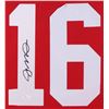 Image 2 : Joe Montana Signed 49ers 35" x 43" Custom Framed Jersey (JSA COA)