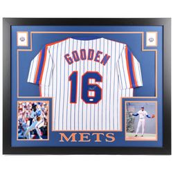 Dwight  Doc  Gooden Signed New York Mets 35x43 Custom Framed Jersey (JSA COA)