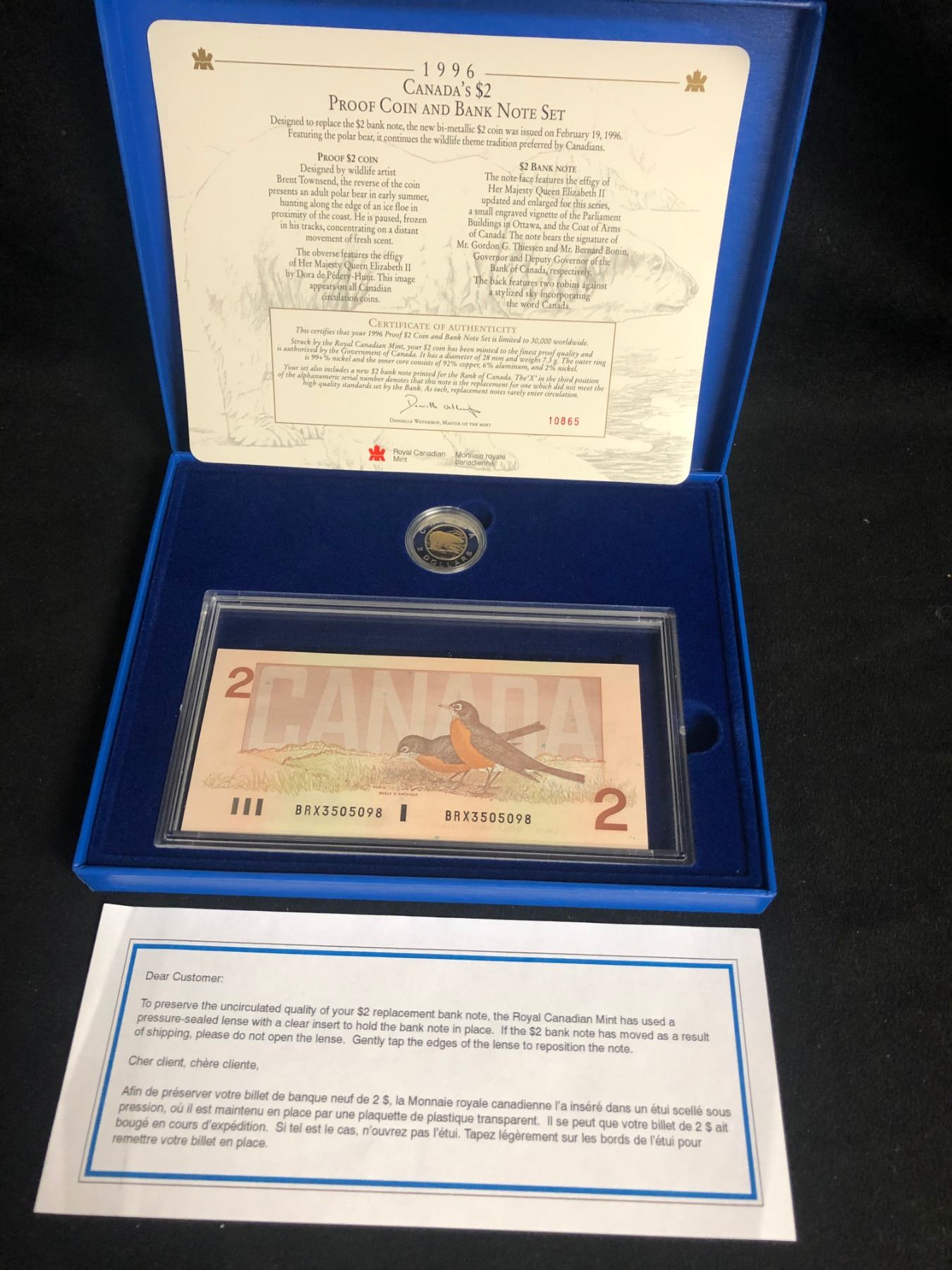 1996 Canada S 2 Coin And Bank Note Set With Rare Proof Brx Replacement Note
