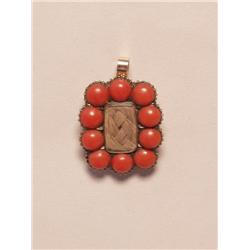 Victorian 14K Gold and Coral Brooch