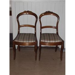 Pair Victorian Balloon Back Chairs