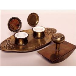 Art Nouveau Brass Inkstand