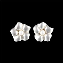 Tiffany & Co. Flower Pierced Earrings Sterling Silver