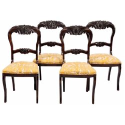 VICTORIAN BALLOON BACK SIDE CHAIRS FOUR