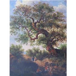 1878 Bucolic Oil Painting On Board Hoffmann