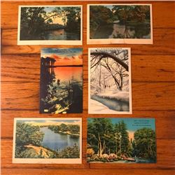 Set of 6 Vintage Circa Early 1900's Camping Travel Postcards
