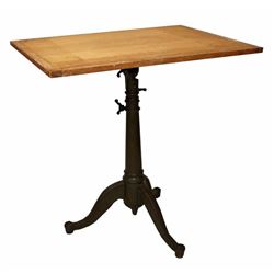 1930's Cast Iron Base Drafting Table