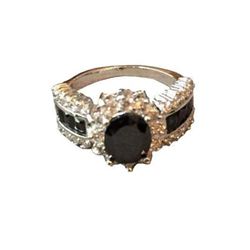 4ct Black Sapphire Cruise Ring