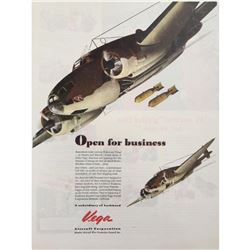 1943 Vega Aircraft Lockheed WWII Advertisement