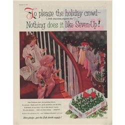 1956 Magazine Ad, 7 Up Soft Drink Christmas