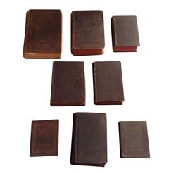 8 Antique Bibles & Books Some Leather Bound Inscribed Mid 19th C