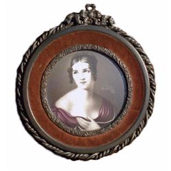 Antique Miniature Portrait of a Lady