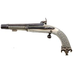 Extremely RareHand- Engraved Scottish Murdoch Percussion Pistol in fine condition