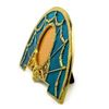 Image 2 : Aqua Enameled Semicircular Russian Royal Faberge-Inspired Picture Frame