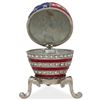 Image 3 : 2.5" USA Flag Enameled Jeweled Faberge Inspired Egg