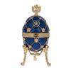 Image 1 : 4.8" Russian Coat Of Arms Blue Royal Inspired Russian Faberge-Inspired Egg