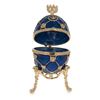 Image 5 : 4.8" Russian Coat Of Arms Blue Royal Inspired Russian Faberge-Inspired Egg