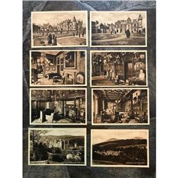 Group of Early 1900's Grand Tour Sepia Travel Postcards, Abbotsford Scotland, Sir Walter Scott