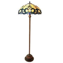 "DOUTZEN" Tiffany-style 2 Light Victorian Floor Lamp 18" Shade