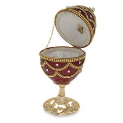 Faberge Inspired 5.4" Real Eggshell Royal Inspired Russian Egg with Music Box