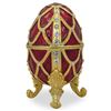 Image 1 : Faberge Inspired 4" Golden Trellis Crimson Enamel Royal Inspired Russian Egg