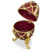 Image 3 : Faberge Inspired 4" Golden Trellis Crimson Enamel Royal Inspired Russian Egg