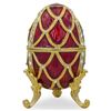 Image 4 : Faberge Inspired 4" Golden Trellis Crimson Enamel Royal Inspired Russian Egg