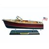 Image 1 : Wooden Chris Craft Triple Cockpit Model Speedboat 14"