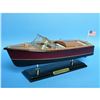 Image 2 : Wooden Chris Craft Triple Cockpit Model Speedboat 14"