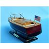 Image 3 : Wooden Chris Craft Triple Cockpit Model Speedboat 14"