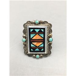 Nice, Sterling Silver and Inlay Ring