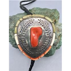 Sterling Silver and Inlay Bolo Tie