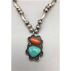 Vintage Turquoise and Coral Necklace