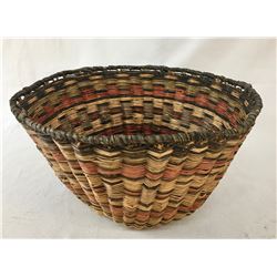 Vintage Hopi Wicker Peach Basket