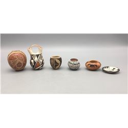 Six Miniature Pueblo Pots