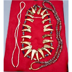 Trade Beads and Buffalo Tooth Necklace