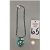 Image 8 : Turquoise Cluster Pendant with Handmade Chain