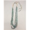 Image 2 : Fine 3-Strand Turquoise and Heishi Necklace