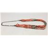 Image 4 : Four Strand Coral and Turquoise Necklace