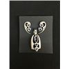 Image 2 : Amethyst Sterling Silver and 14K Gold Pendant and Earrings Set