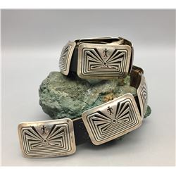 Man in the Maze Overlay Concho Belt