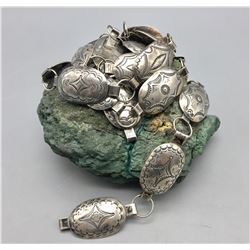 Vintage Sterling Silver Link Concho Belt