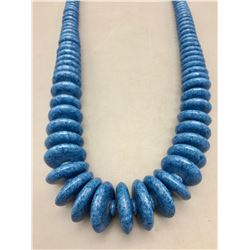 Graduated Denim Lapis Bead Necklace