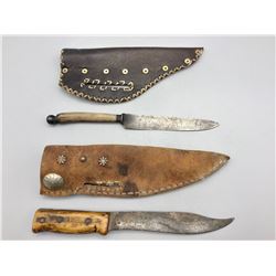 Two Old Knives with Sheaths