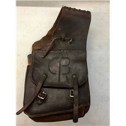 Leather Saddle Bags with Brand