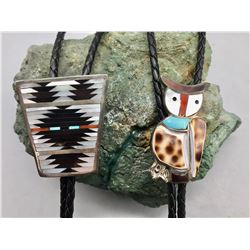 Two Vintage Zuni Bolo Ties