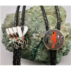 Two Vintage Zuni Bolo Ties