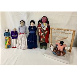 Group of Navajo Dolls and Weaver